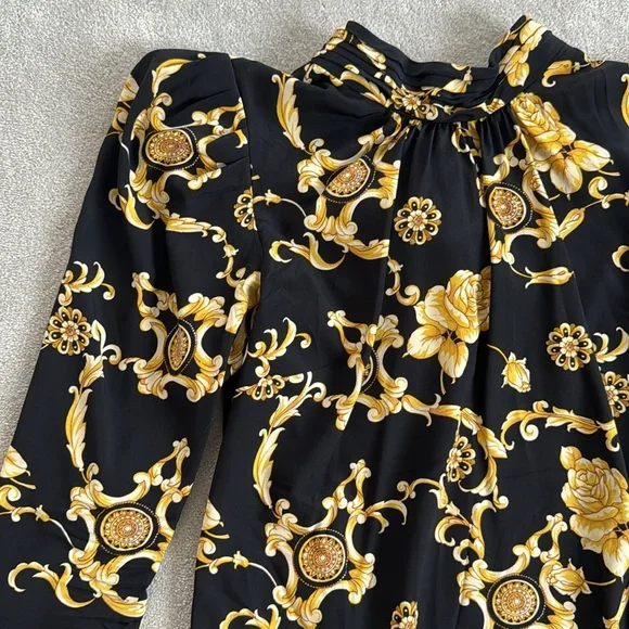 Veronica Beard black and gold blouse, size 0 - Picture 2 of 7